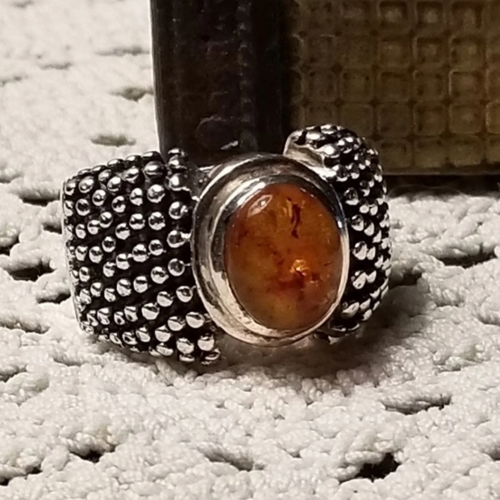 Silpada Sterling Silver & Amber Ring, Rare
